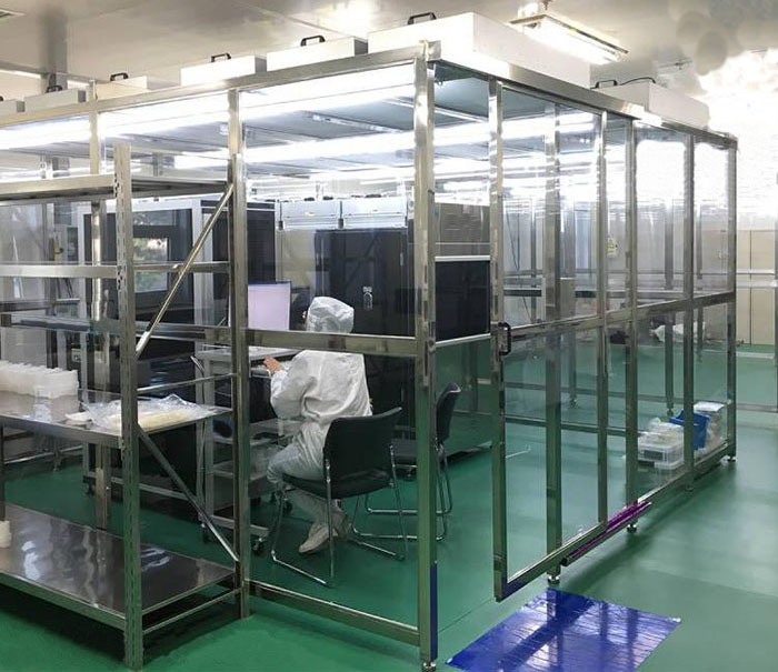 風(fēng)淋室、傳遞窗、潔凈棚、潔凈工作臺(tái)搭配效果圖